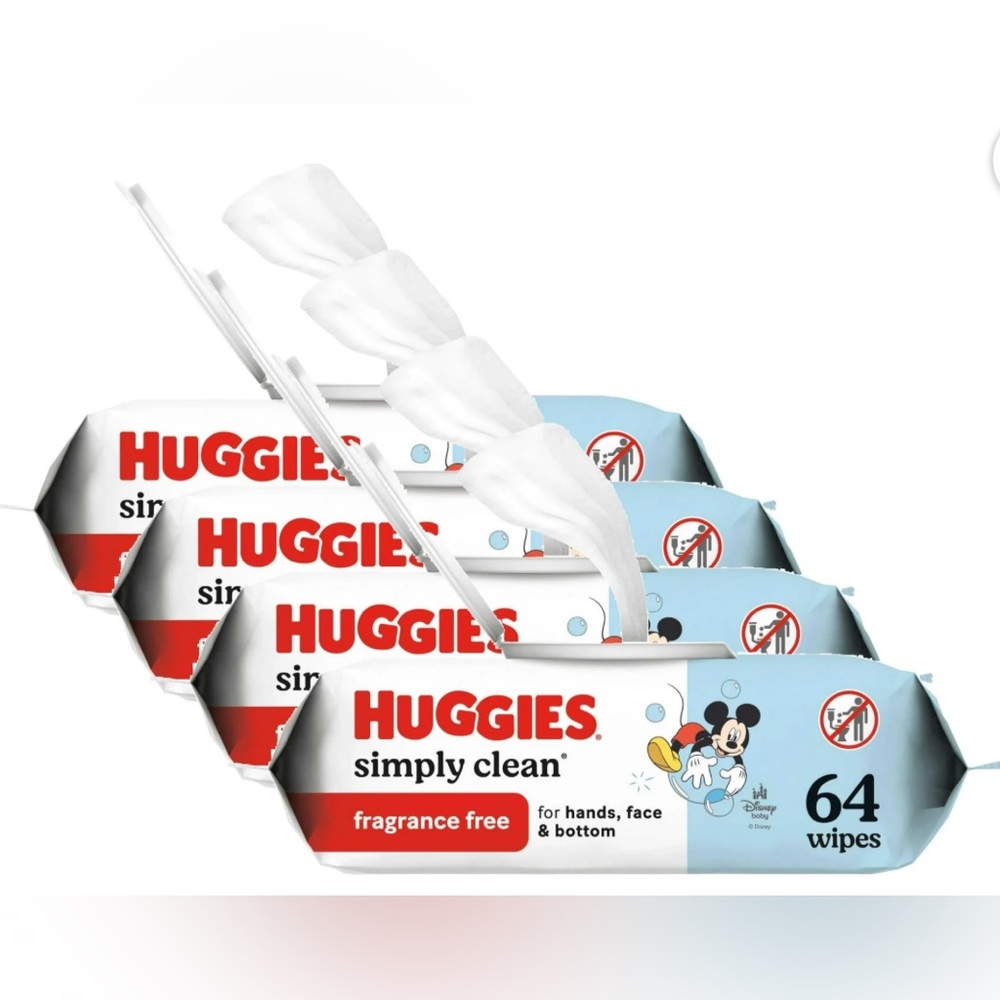 Huggies Simply Clean Fragrance Free Sensitive Baby Wipes 4 Packs Of 64 Each